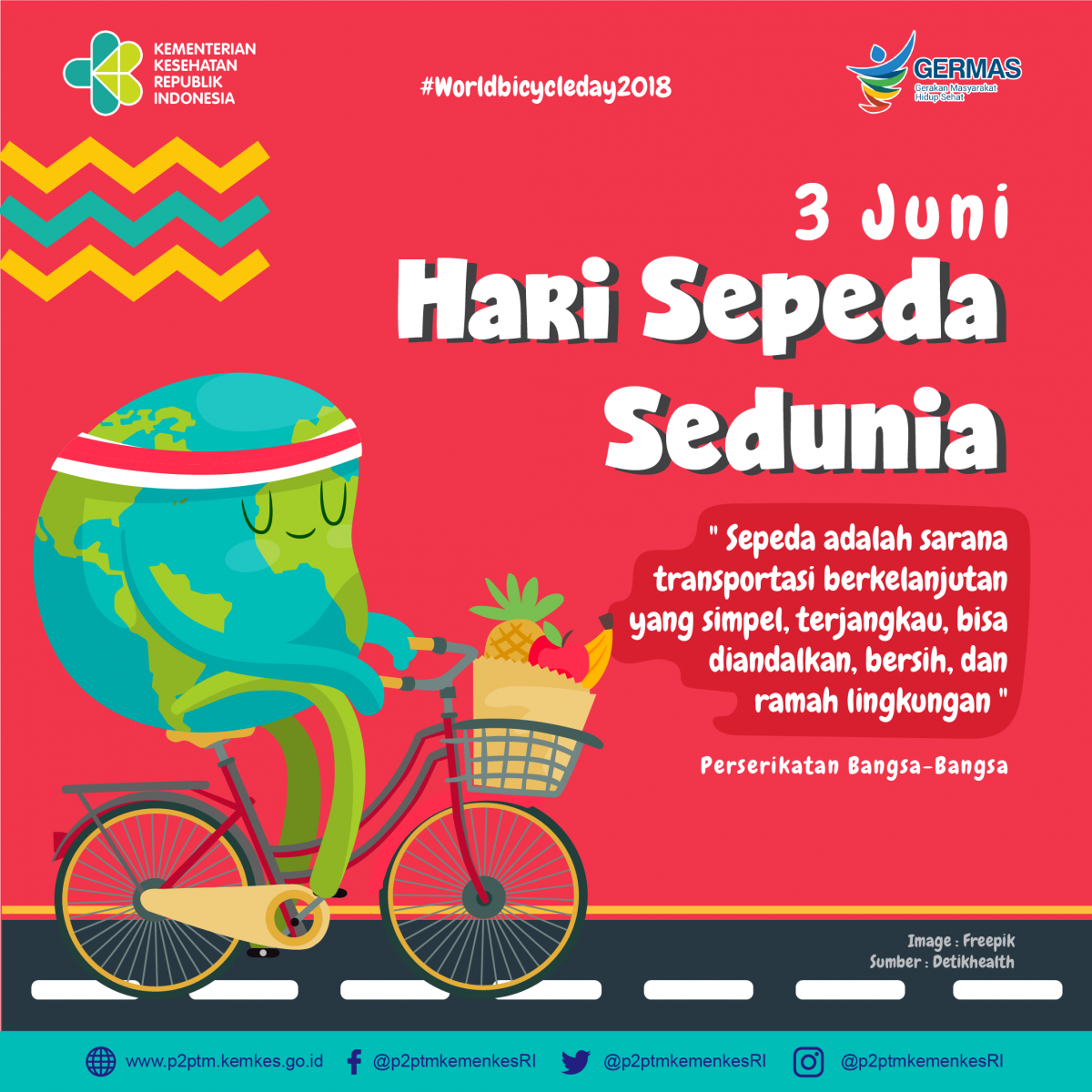 Hari Sepeda Sedunia 3 Juni 2018 - Direktorat P2PTM