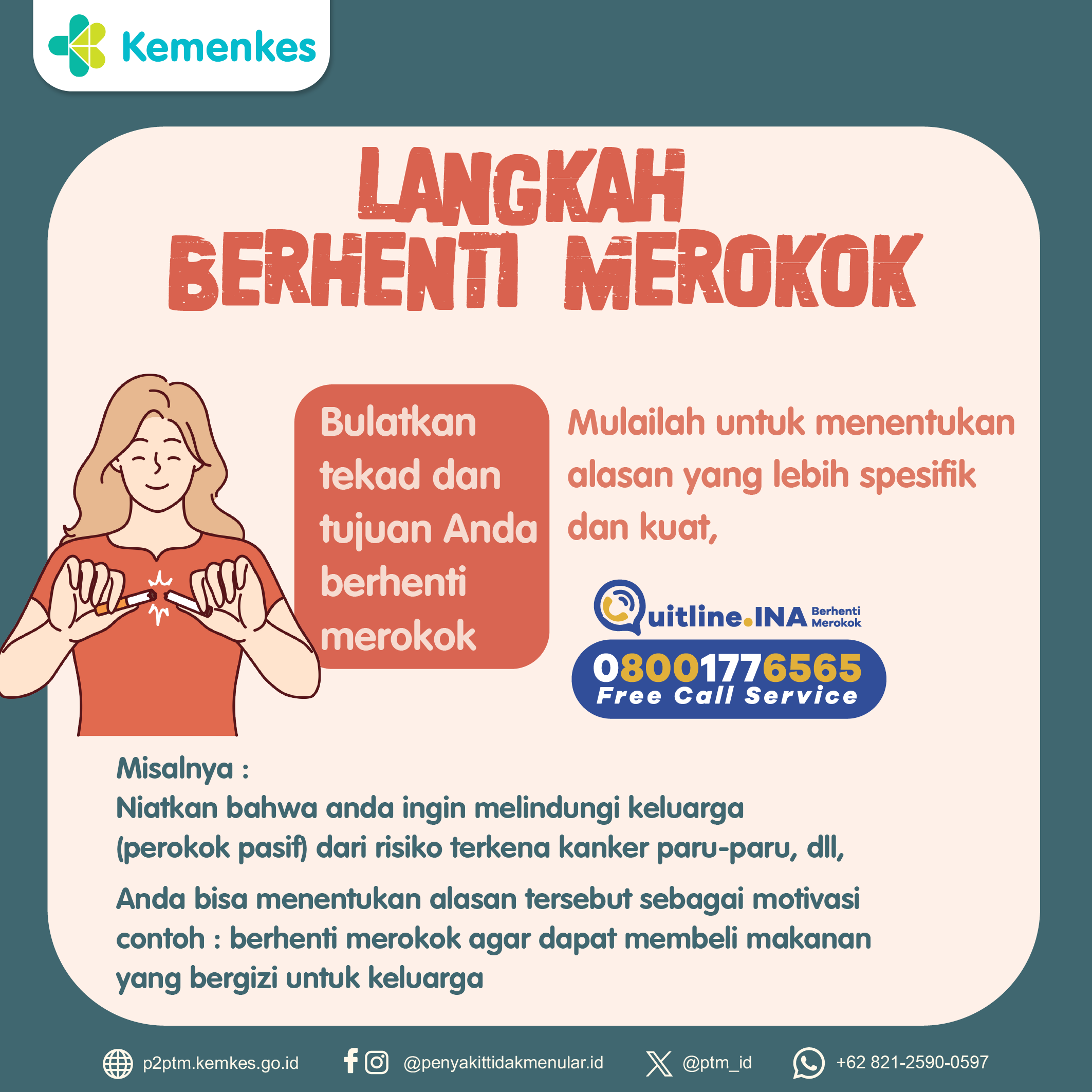 Langkah Berhenti Merokok - Bulatkan tekad dan tujuan Anda berhenti merokok.