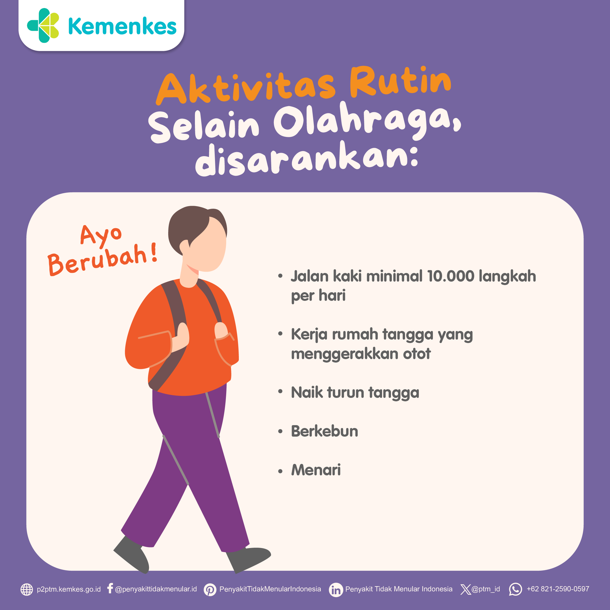 Berikut adalah Aktivitas Rutin yang Disarankan Selain Olahraga