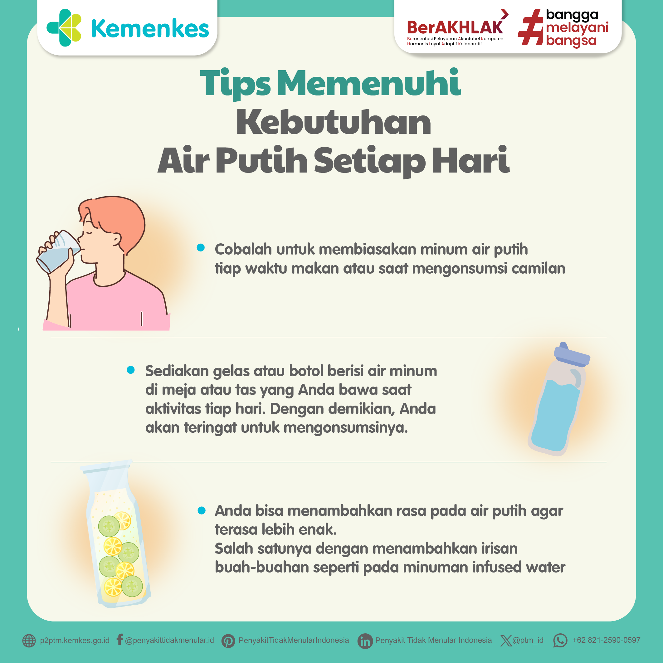 Berikut Beberapa Tips Memenuhi Kebutuhan Air Putih Setiap Hari