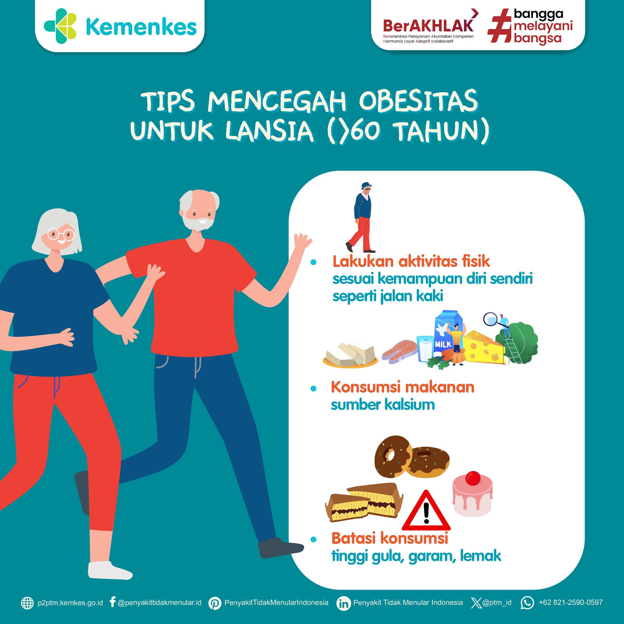 Berikut adalah Beberapa Tips Pencegahan Obesitas untuk Lansia (> 60 Tahun)