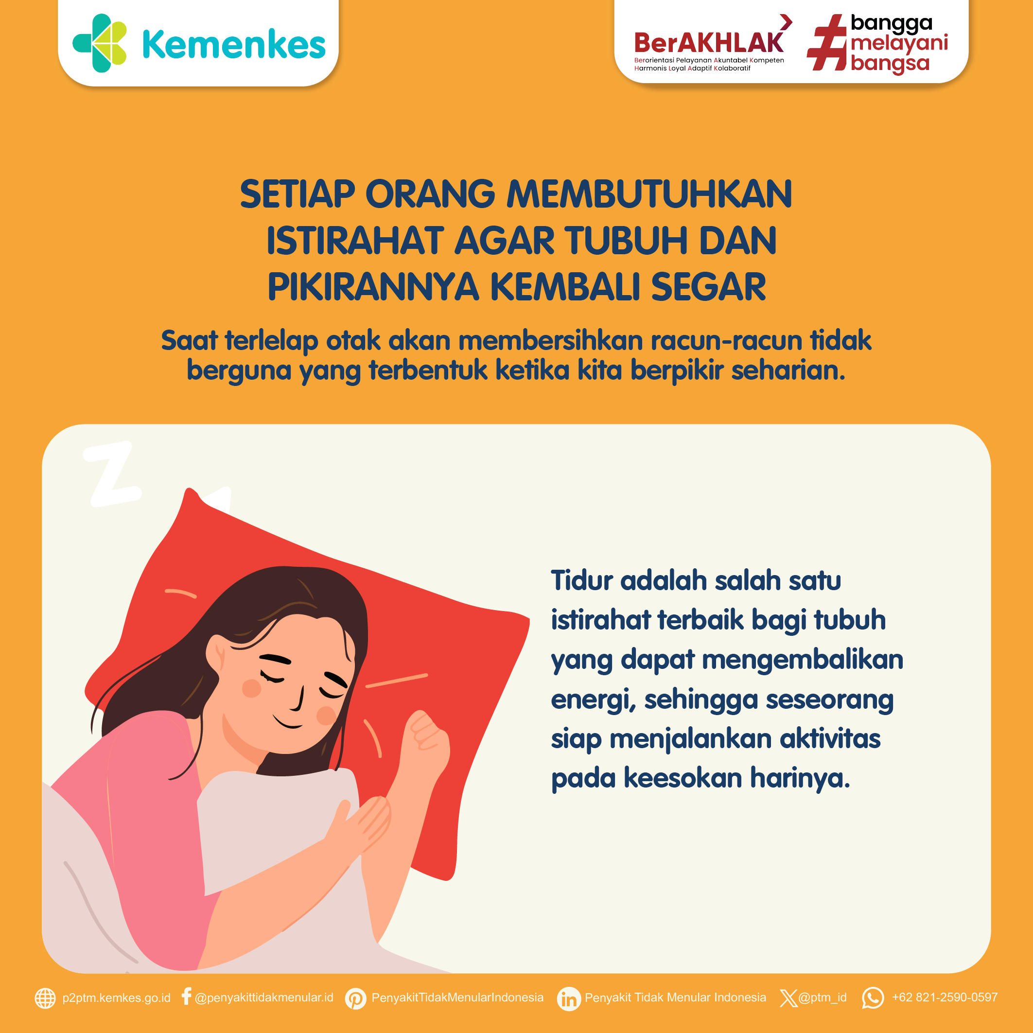 Setiap Orang Membutuhkan Istirahat yang Cukup Agar Tubuh dan Pikiran Kembali Segar