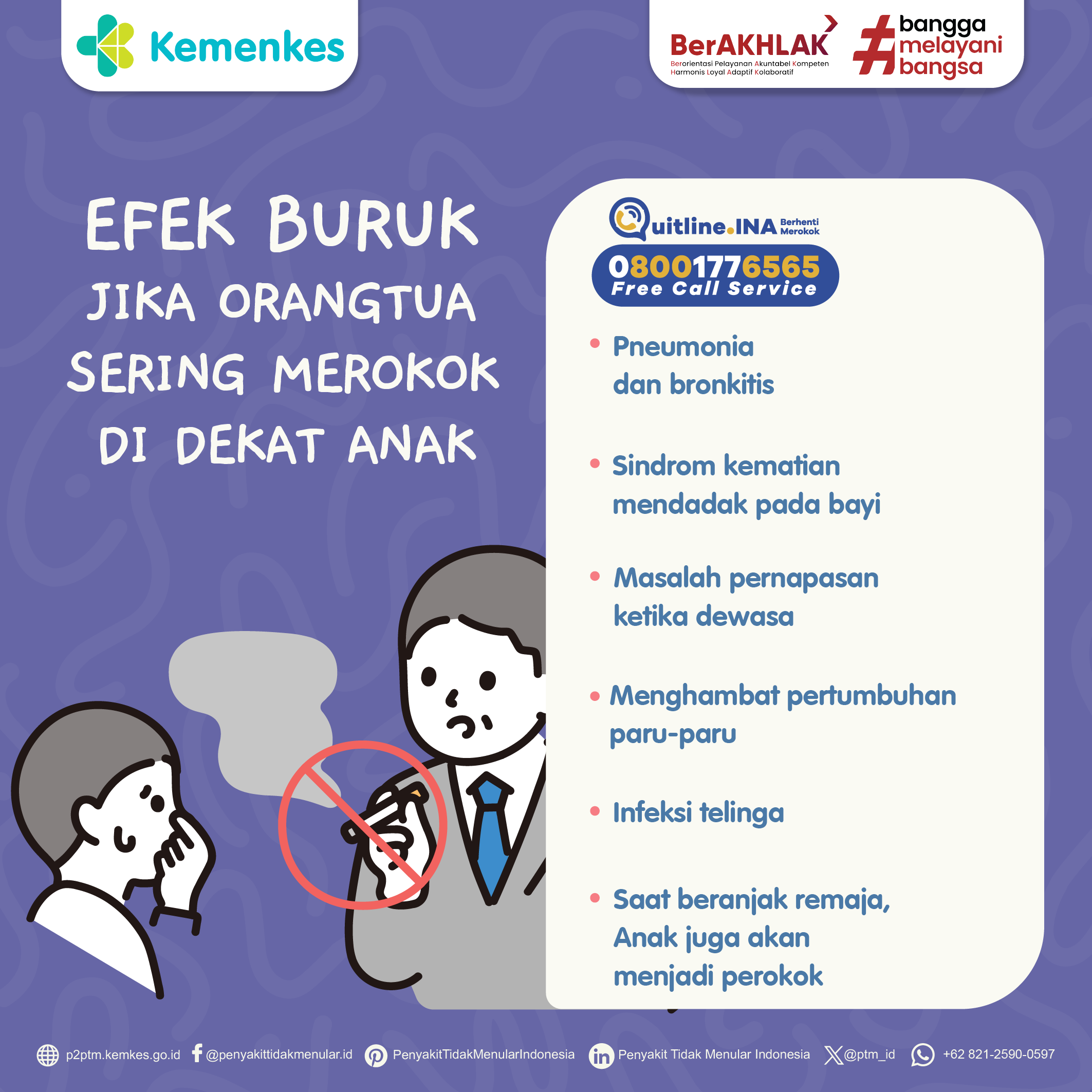 Berikut Efek Buruk Jika Orangtua Merokok dekat Anak