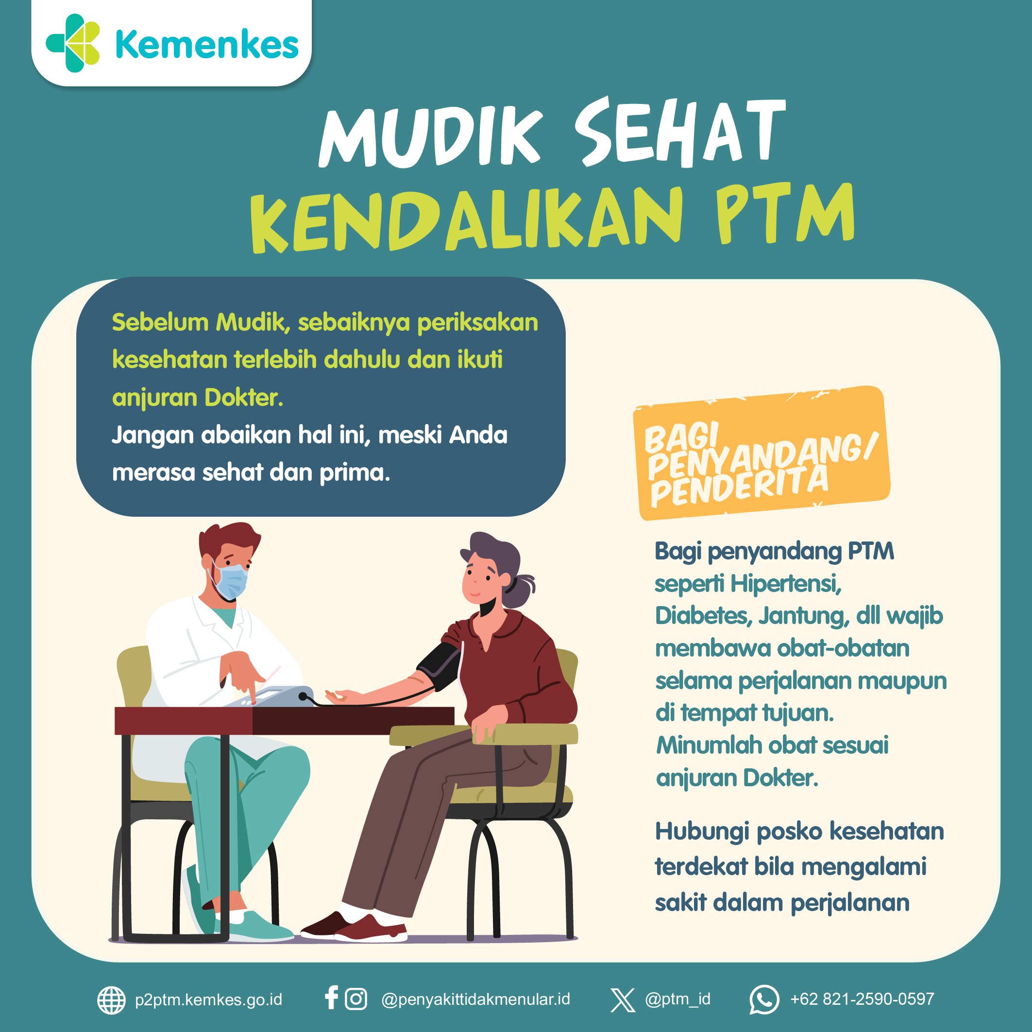 Mudik Sehat Kendalikan Penyakit Tidak Menular