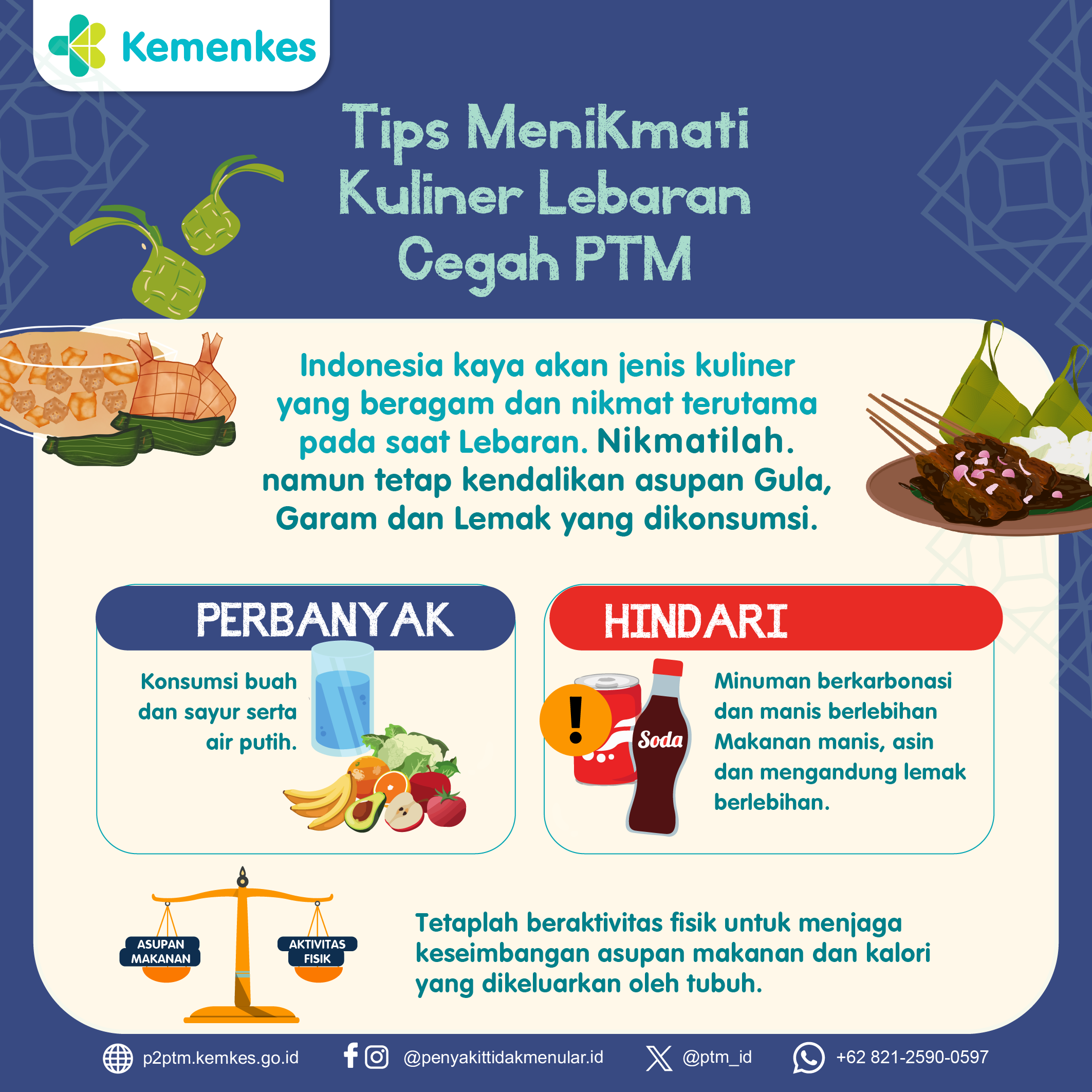 Tips Menikmati Kuliner Lebaran Cegah Penyakit Tidak Menular