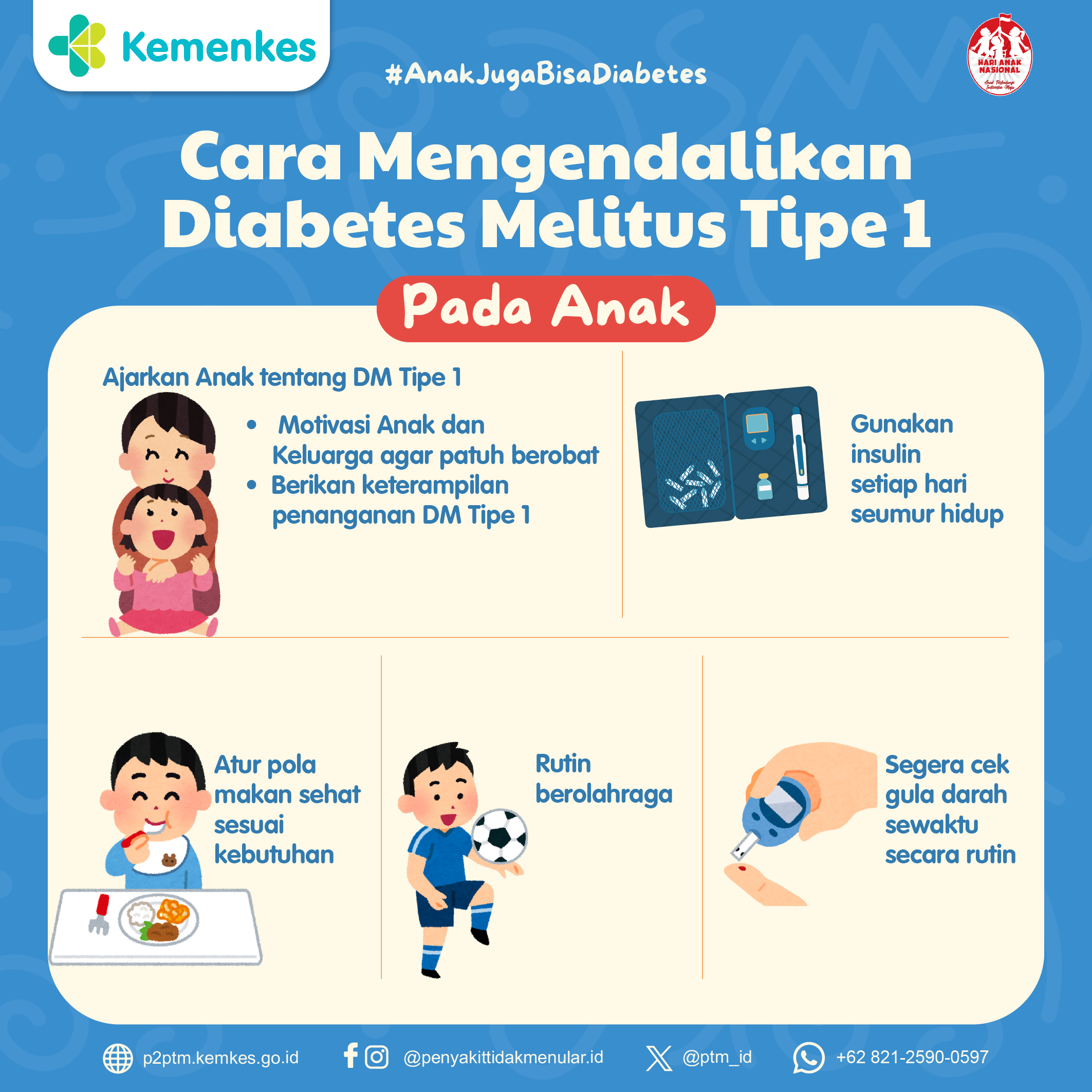 Berikut Cara Mengendalikan Diabetes Melitus Tipe 1 pada Anak