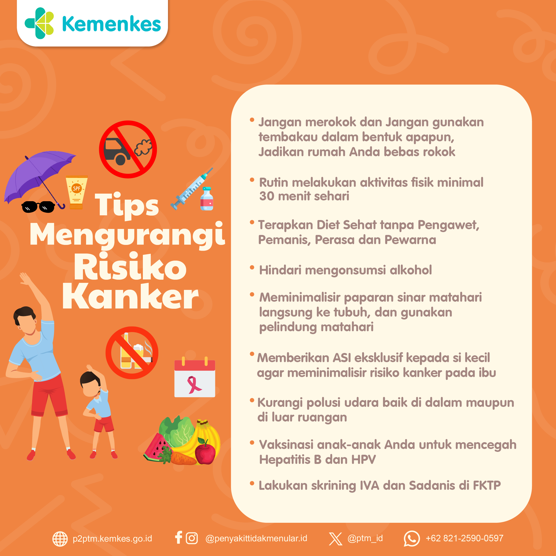 Berikut Beberapa Tips Mengurangi Risiko Kanker