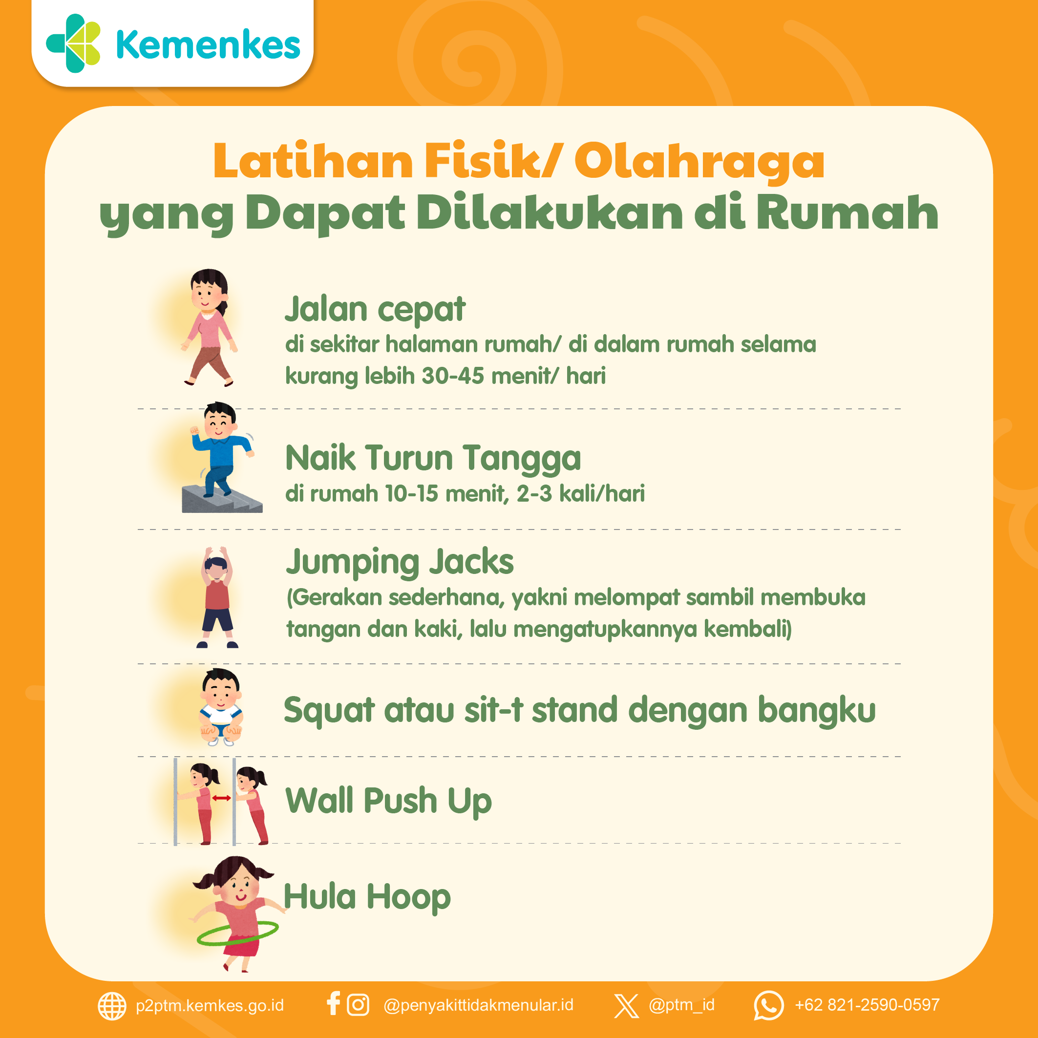 Gerakan Mudah, Yuk, Latihan Fisik di Rumah!