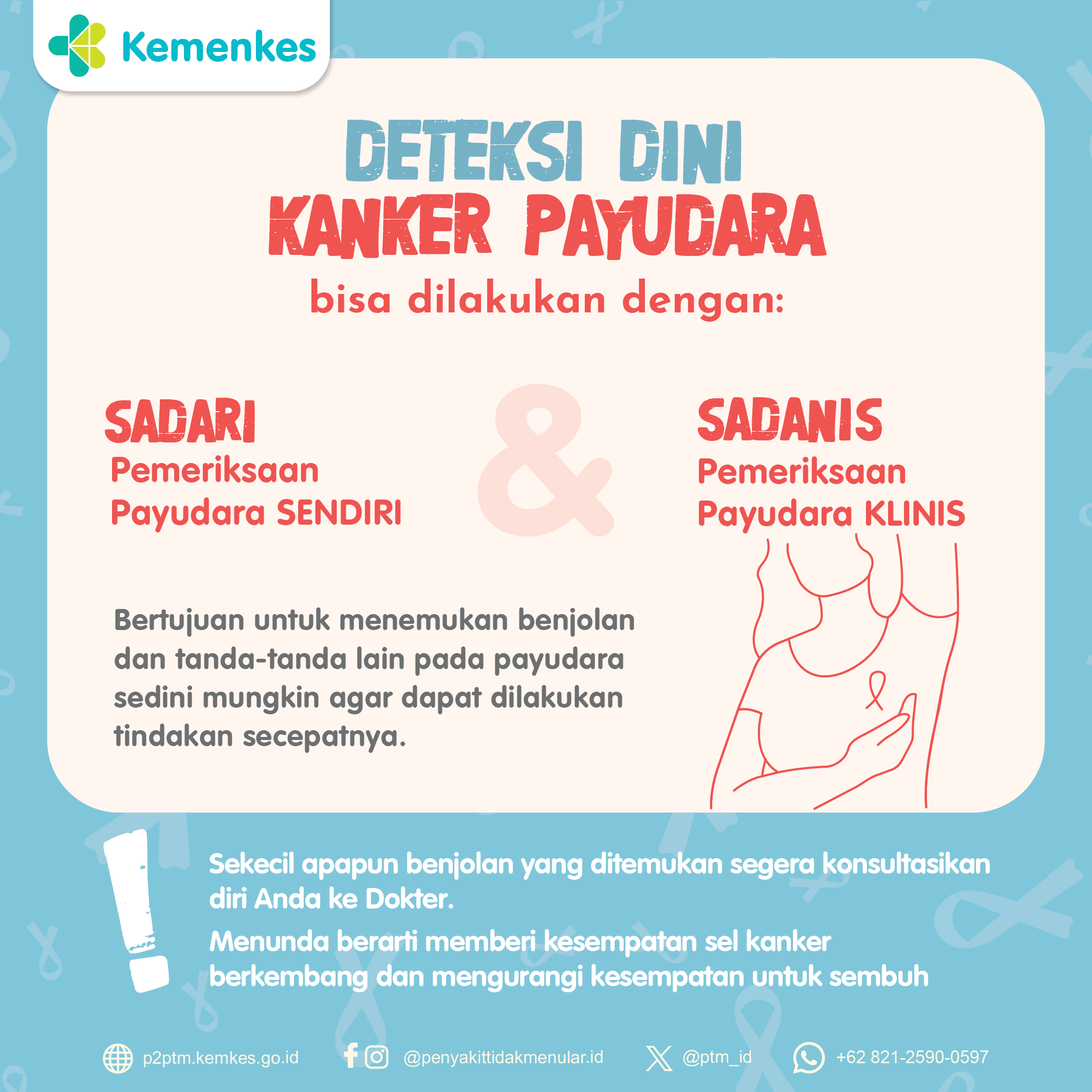 Lakukan Deteksi Dini Kanker Payudara Bisa Dilakukan dengan SADARI dan SADANIS