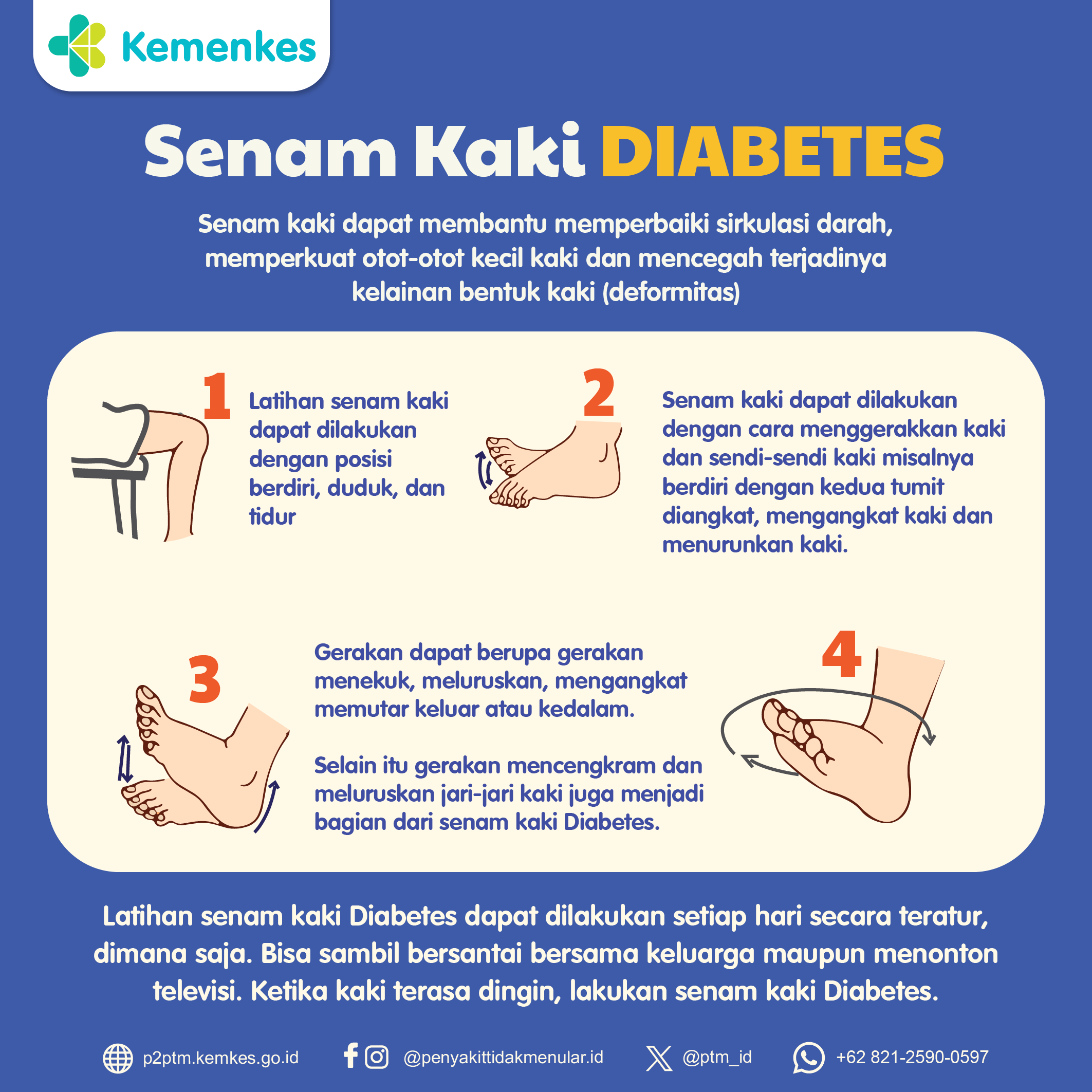 Yuk, Latihan Senam Kaki Diabetes!