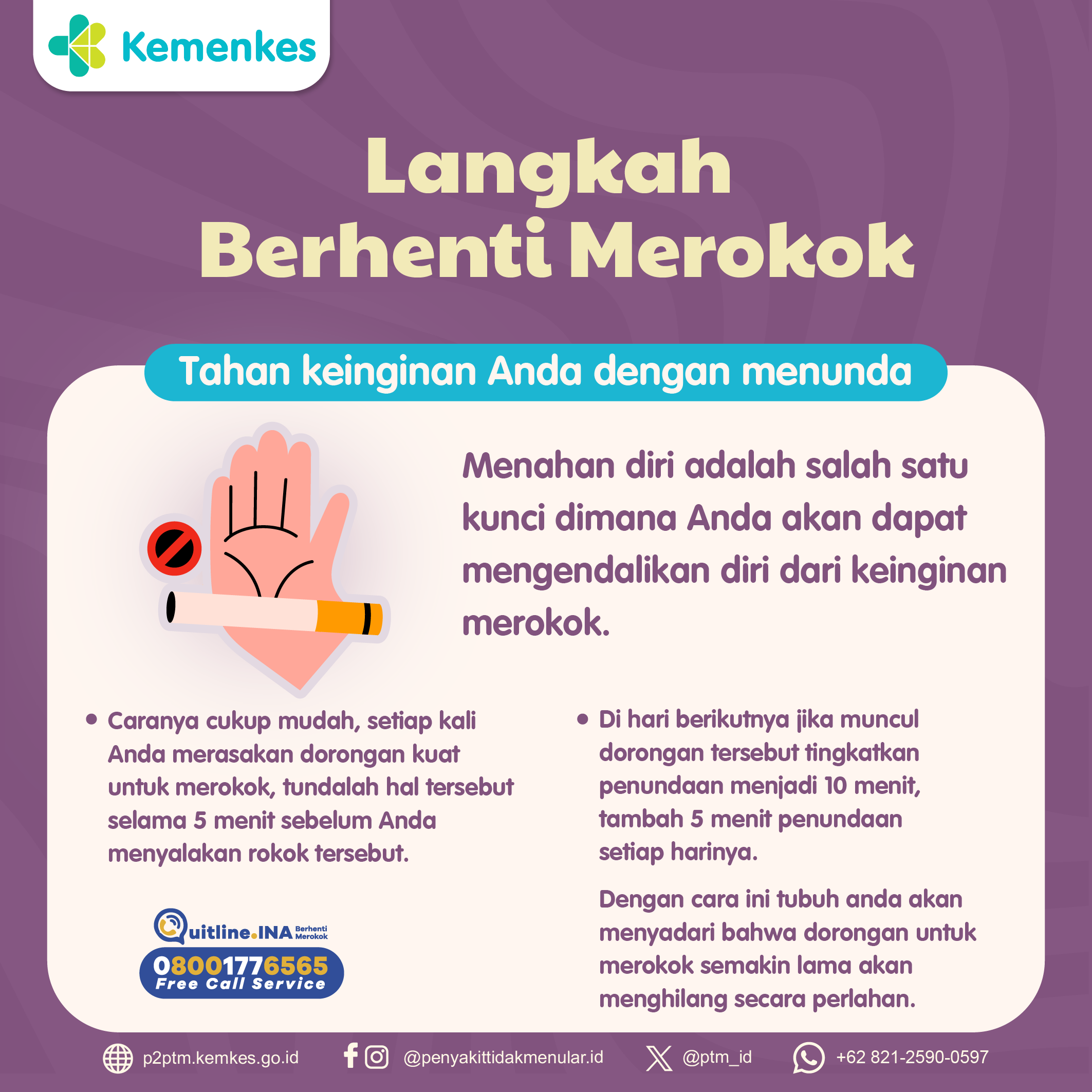 Langkah Berhenti Merokok - Tahan Keinginan Merokok dengan Menunda