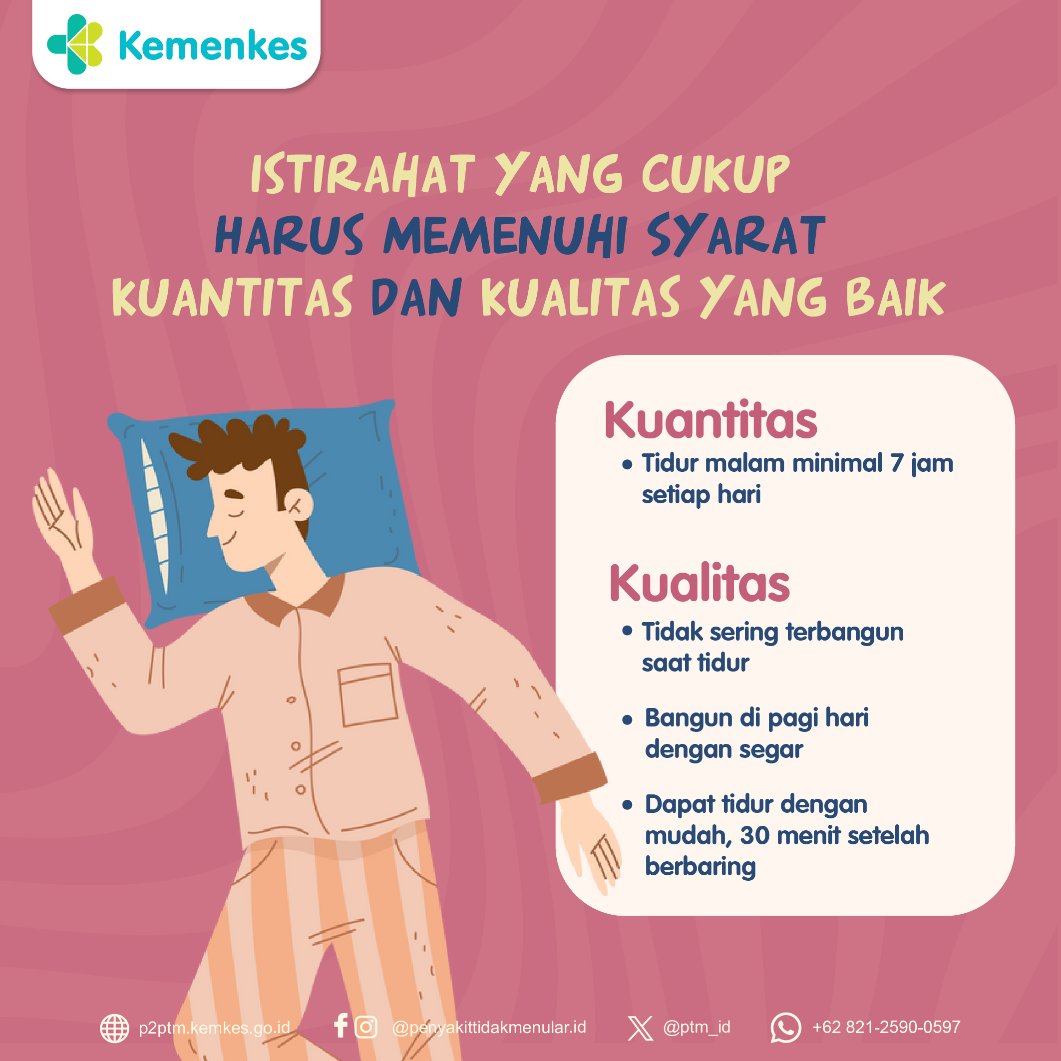 Istirahat yang Cukuplah Harus Memenuhi Syarat Kuantitas dan Kualitas yang Baik