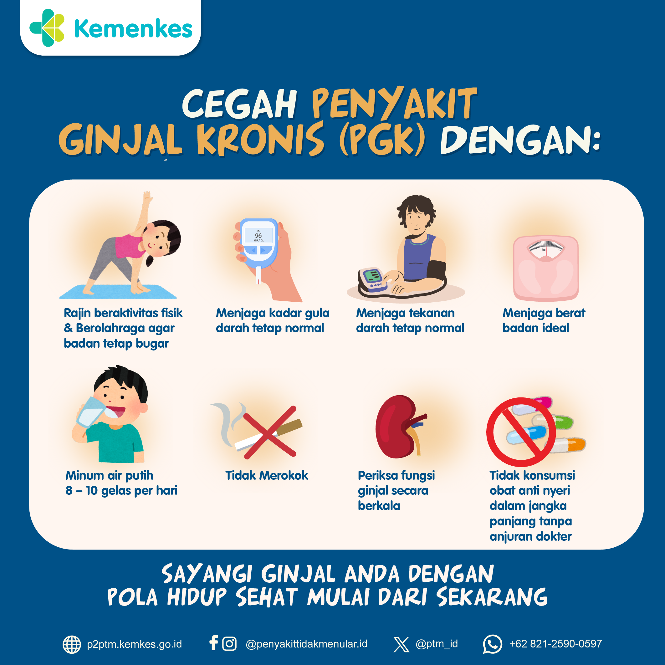 Cegah Penyakit Ginjal Kronis (PGK) Dengan :