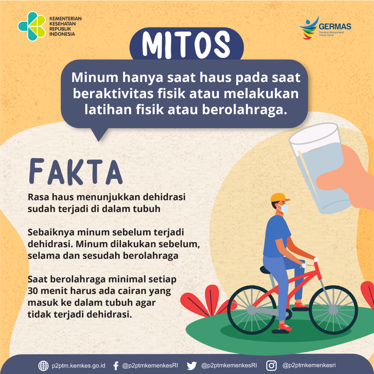 Benarkah mitos bahwa minum hanya saat haus pada saat beraktivitas fisik atau melakukan olahraga?