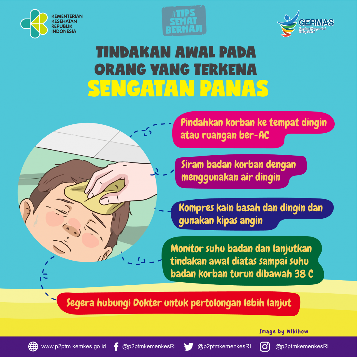 Apa saja tindakan awal pada orang yang terkena sengatan panas?