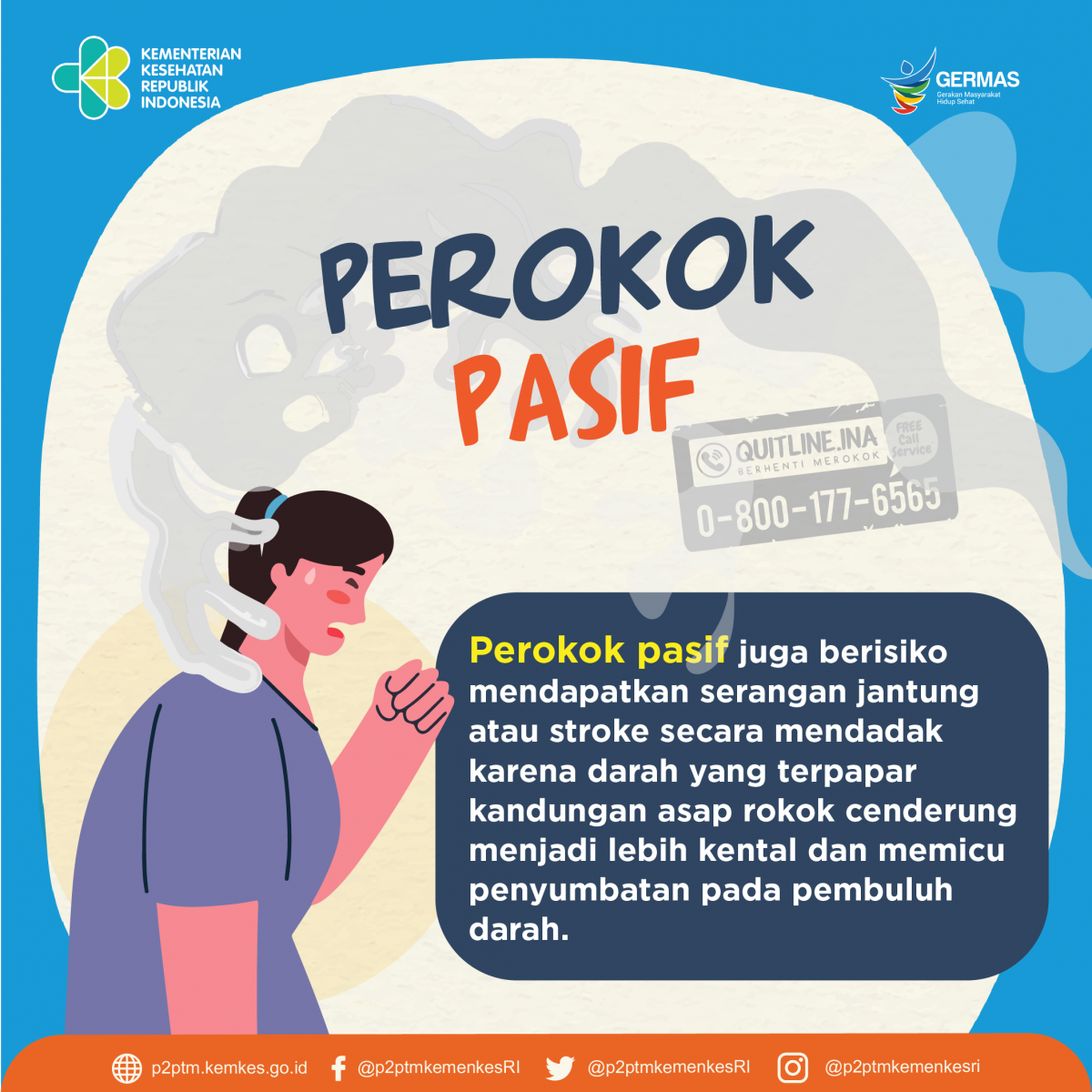 Perokok pasif berisiko mendapat serangan jantung atau stroke secara mendadak.