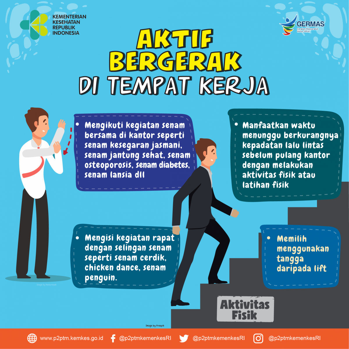 Apa saja contoh aktivitas fisik yang dapat dilakukan di tempat kerja?