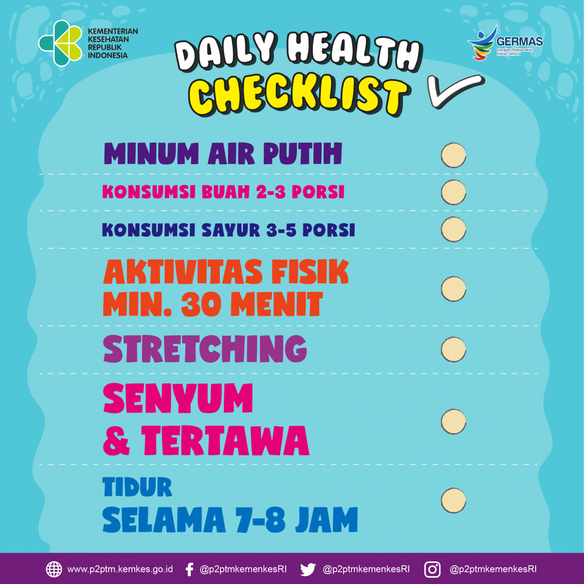 Sobat Sehat, yuk ceklist Daily Health ini