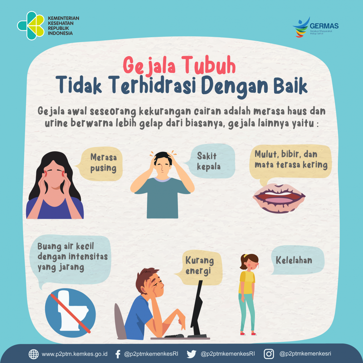 Yuk, kenali gejala tubuh yang tidak terhidrasi dengan baik.