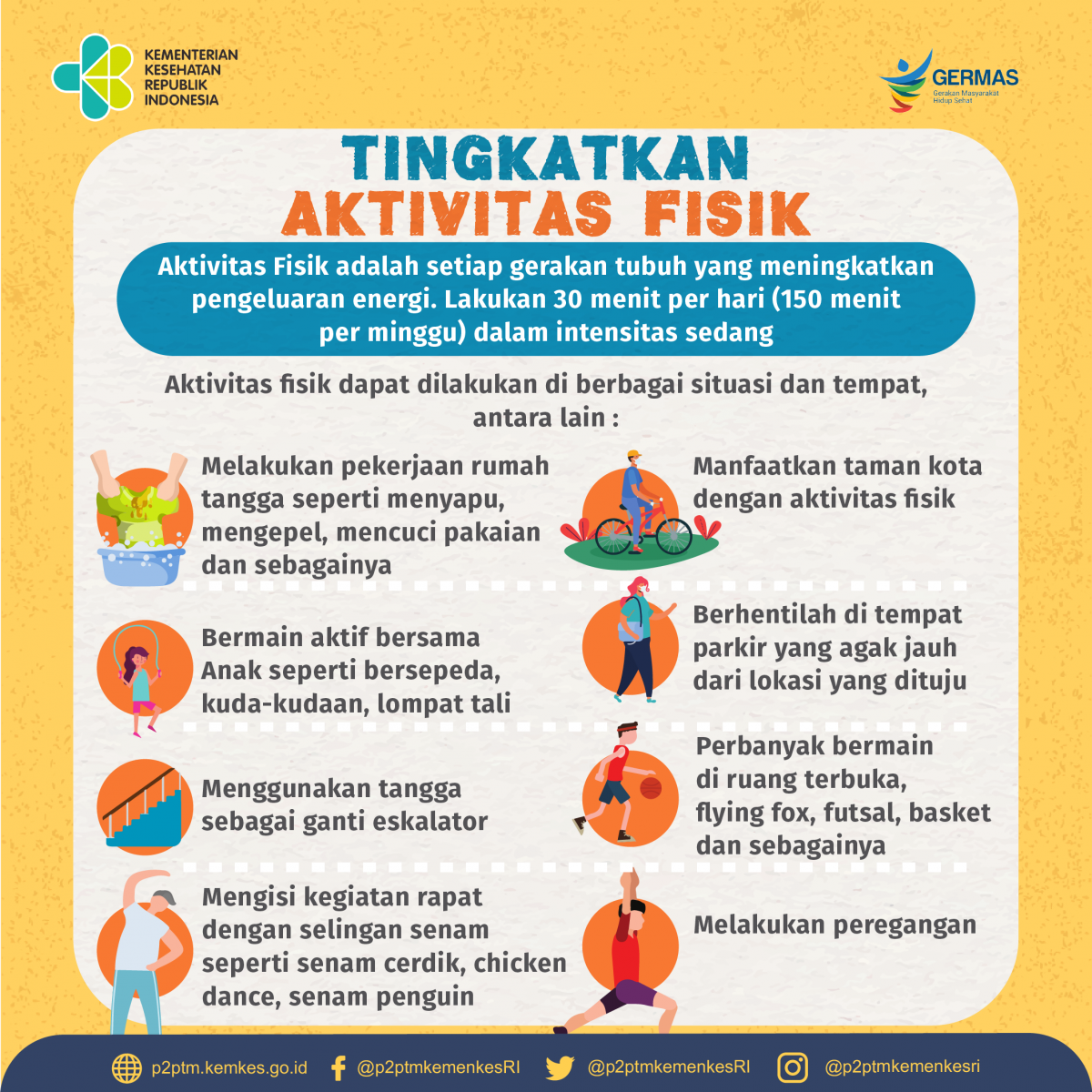 Yuk, Sobat Sehat tingkatkan aktivitas fisik Anda.