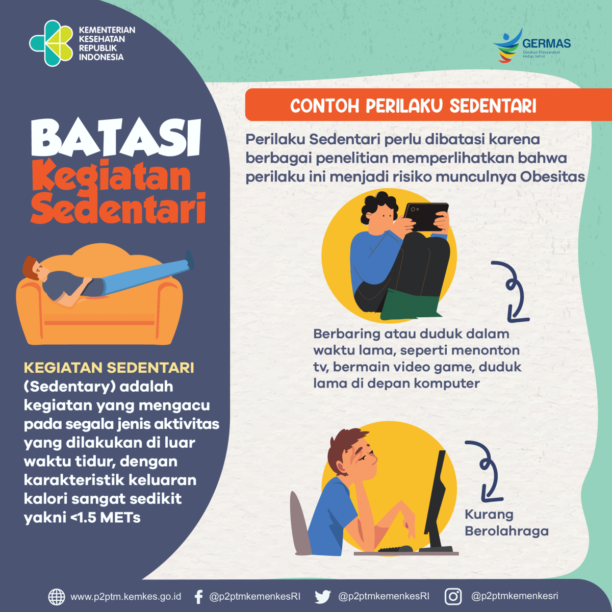 Yuk, batasi kegiatan sedentari.