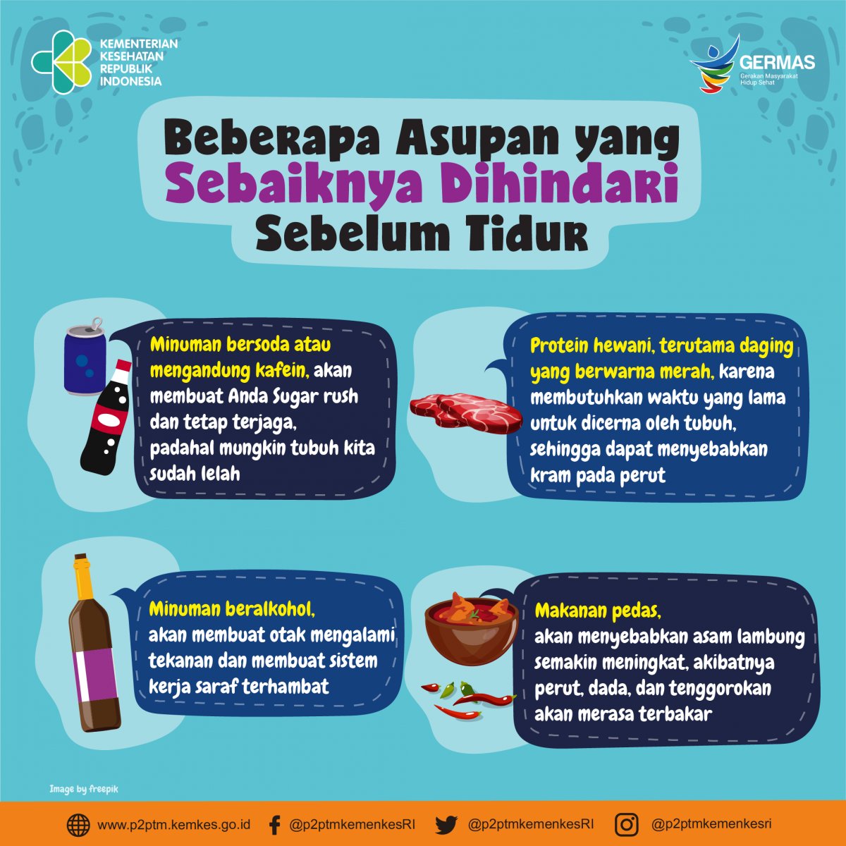 Hindari beberapa asupan berikut ini sebelum tidur