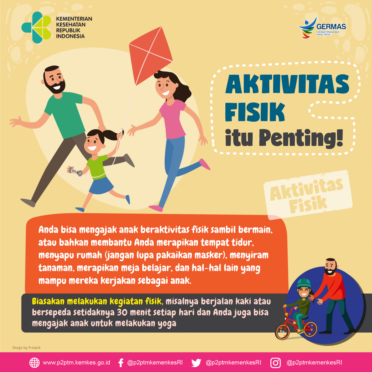 Yuk, mumpung weekend ajak keluarga untuk beraktivitas fisik bersama