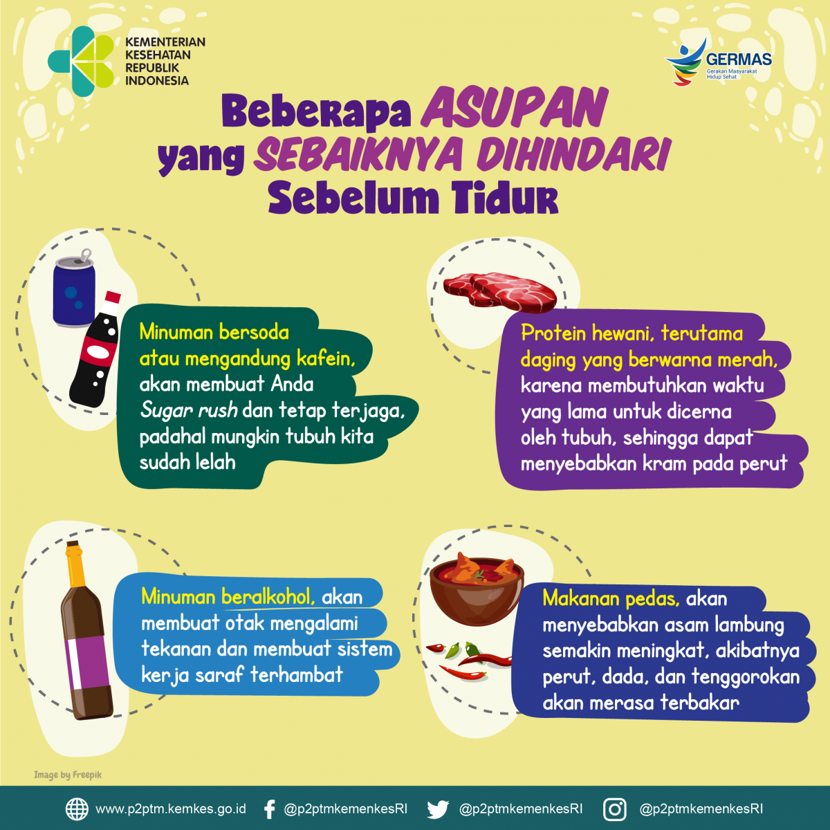 Sobat Sehat, sebaiknya hindari beberapa asupan ini sebelum tidur