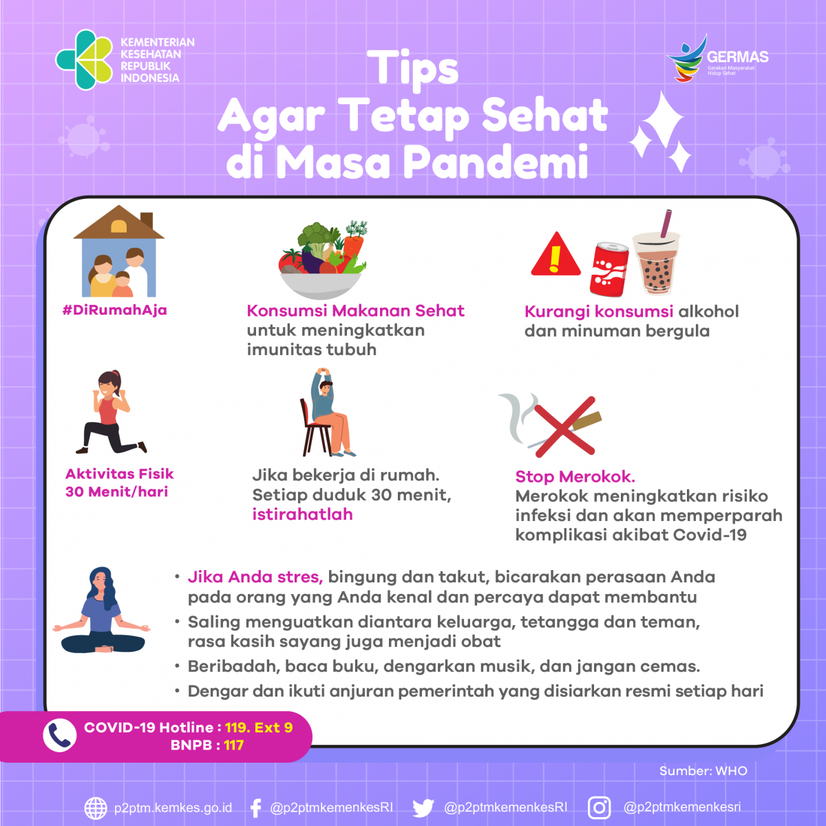 Tips agar tetap sehat di masa pandemi COVID-19. Yuk, mari disimak.