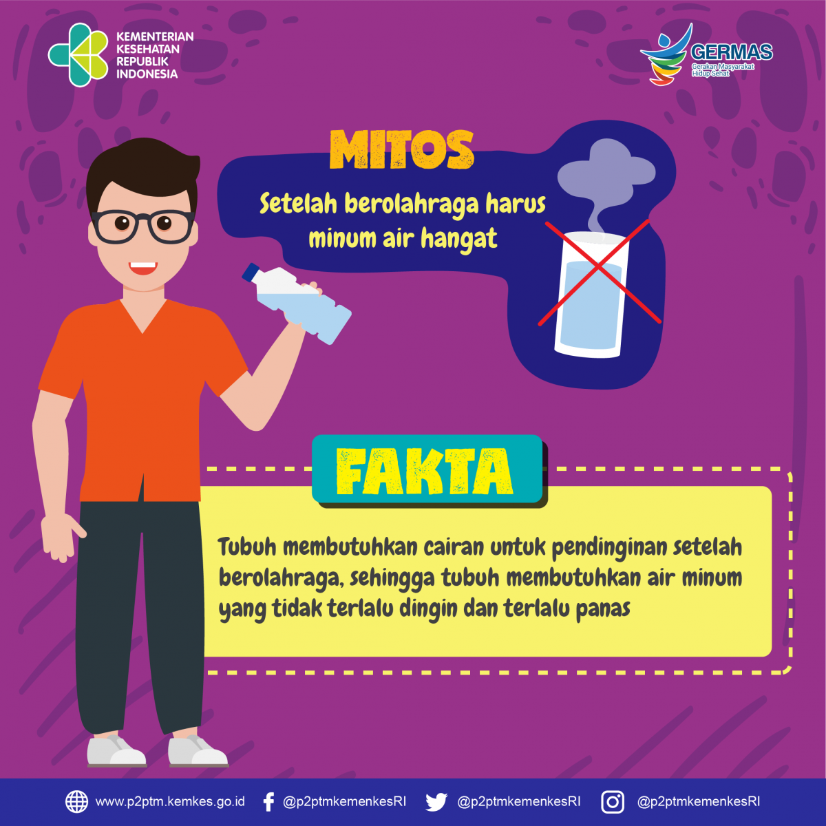 MITOS : Saat berolahraga harus minum air hangat