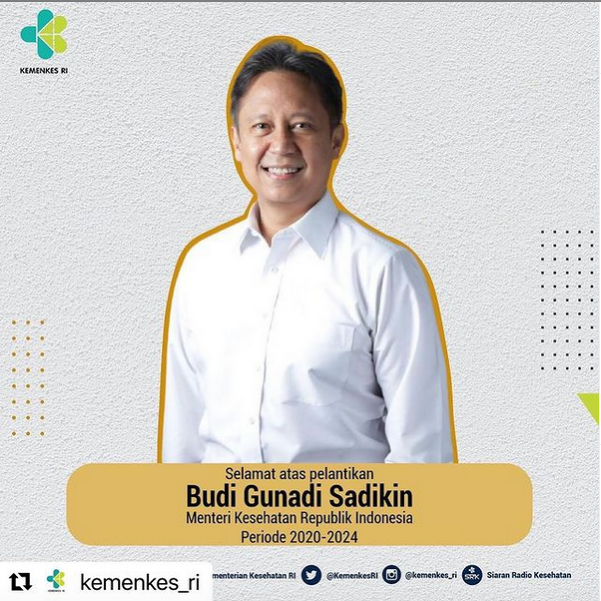 Selamat atas dilantiknya Budi Gunadi Sadikin sebagai Menteri Kesehatan RI periode 2020-2024