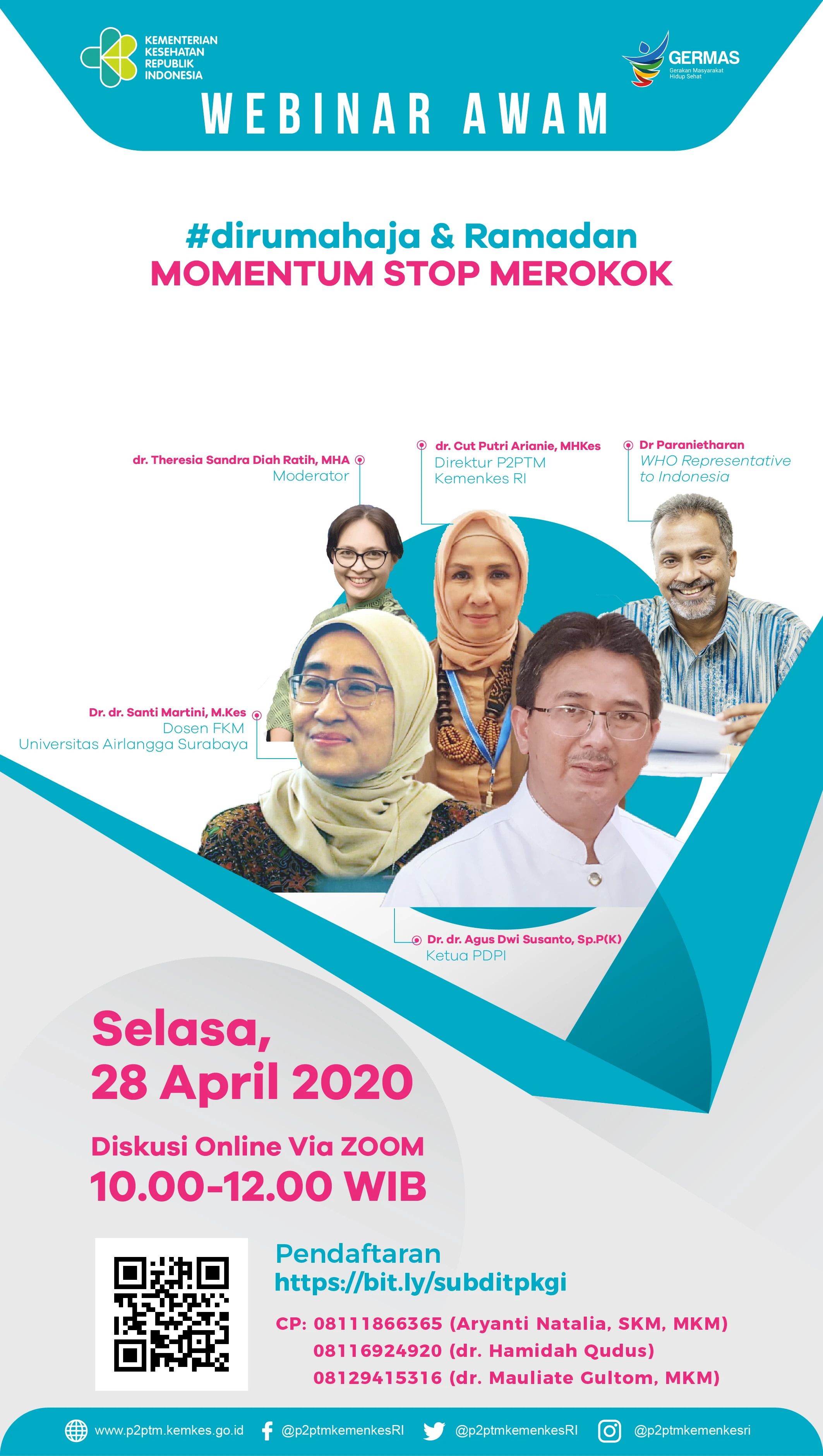 Webinar Awam 28 April 2020: #dirumahaja & Ramadan, Momentum Stop Merokok