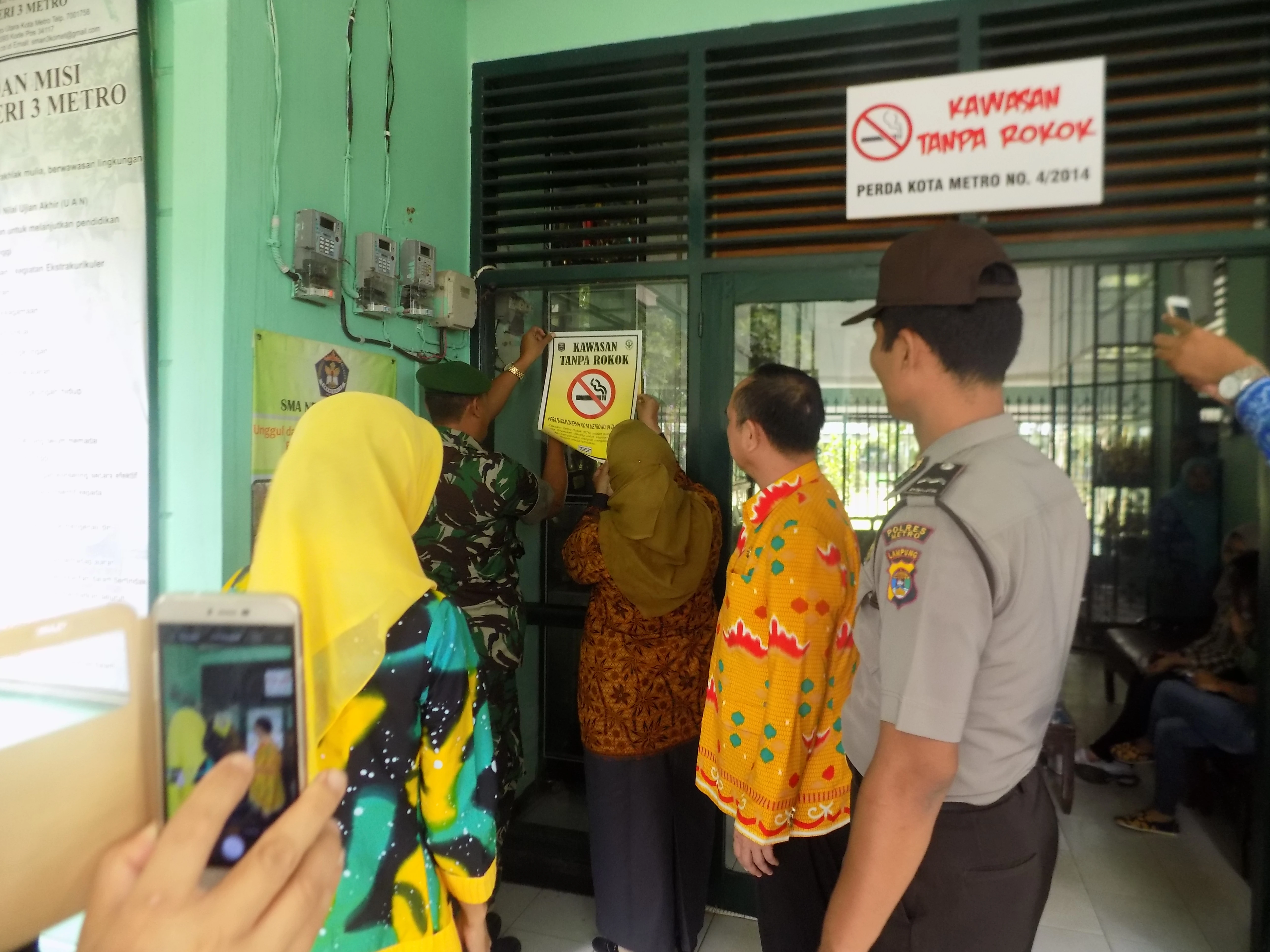 Kegiatan Implementasi Perda No. 2 Tahun 2014 Tentang Kawasan Tanpa Rokok (KTR) di SMA Negeri 3 Kota Metro Provinsi Lampung