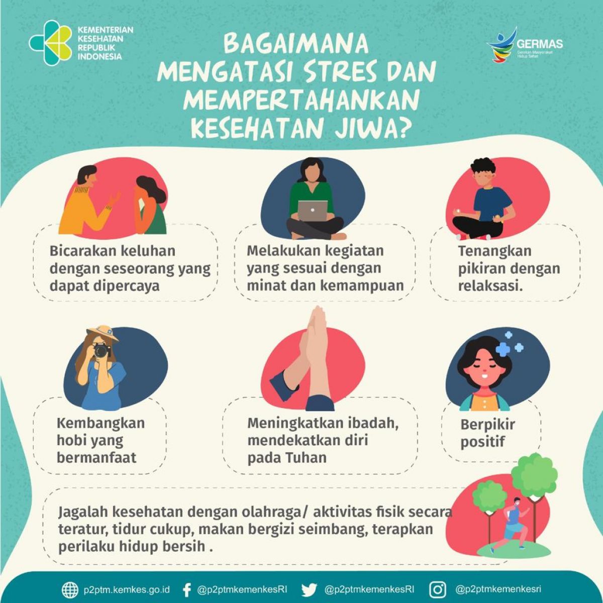 Atasi Stres dan pertahankan kesehatan jiwa dengan tips berikut ini.